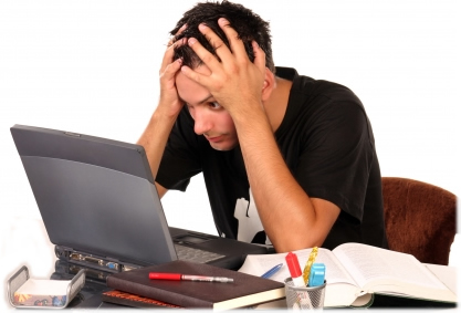 Stressed computer man